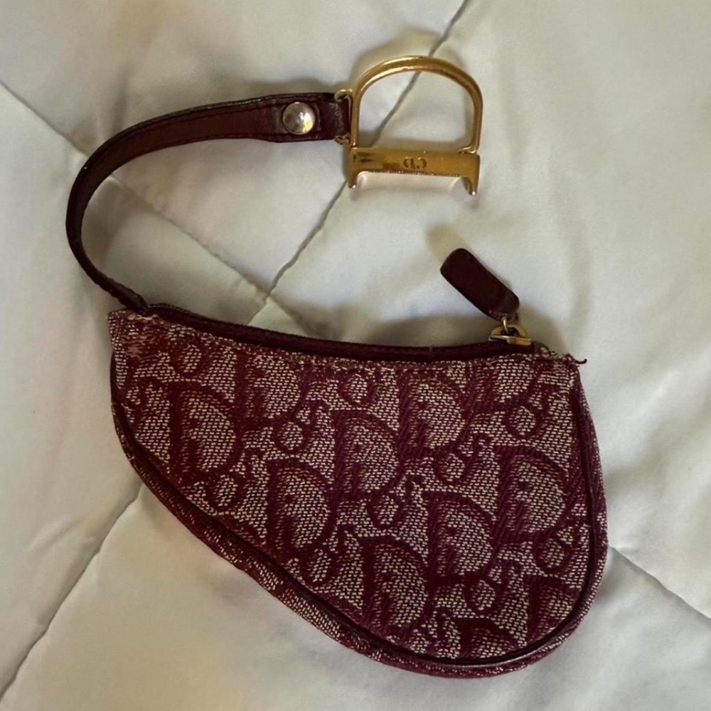 Dior Burgundy Saddle Bag